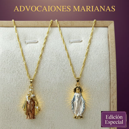COLLARES VIRGENES ORO 18K
