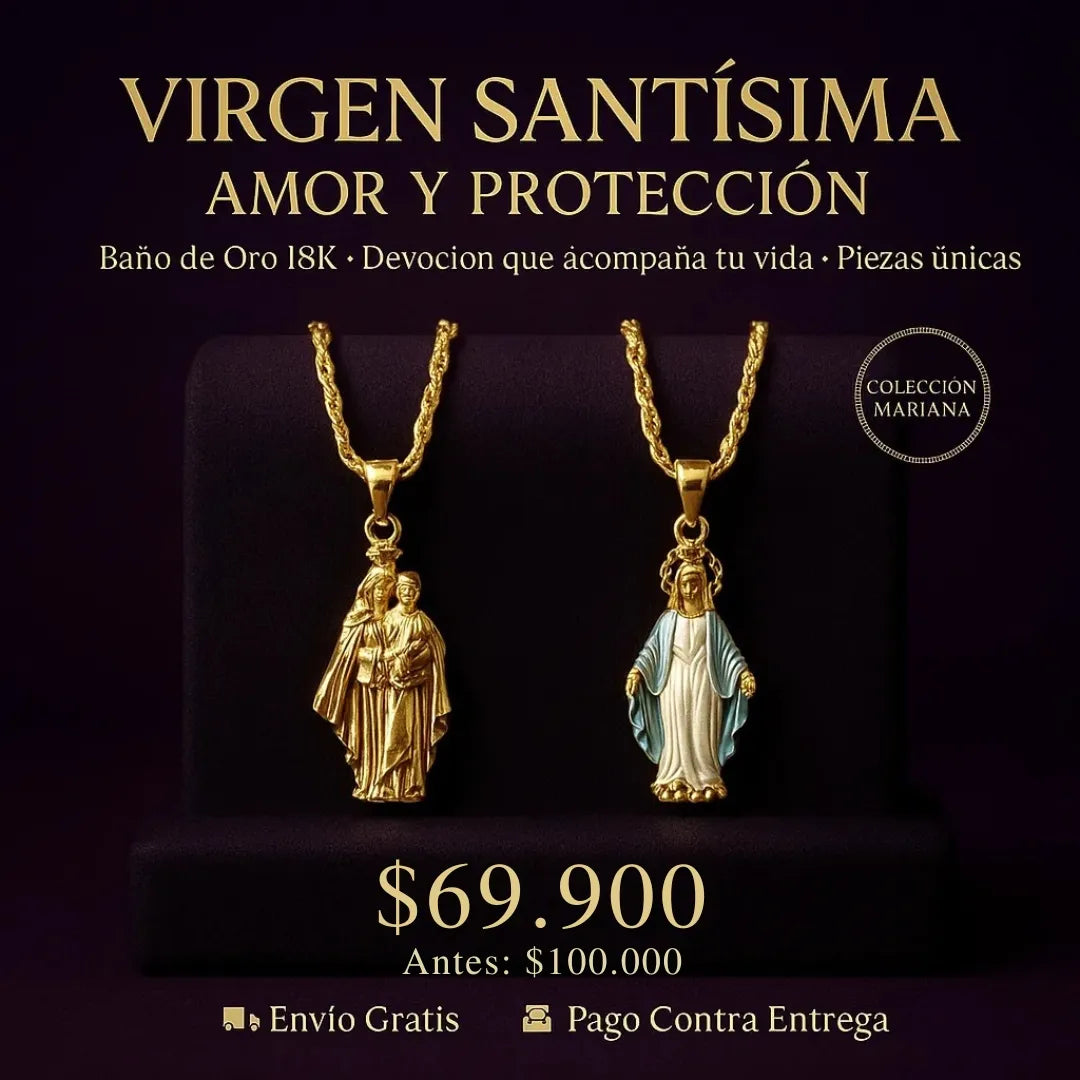 COLLARES VIRGENES ORO 18K