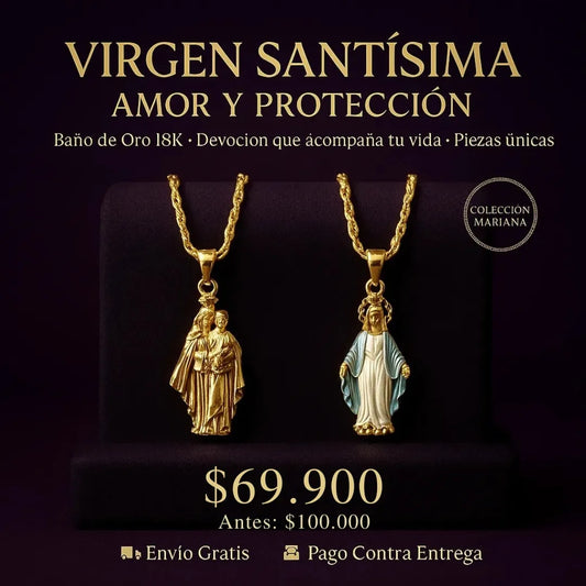 COLLARES VIRGENES ORO 18K